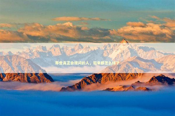 那些真正会提问的人，后来都怎么样了
