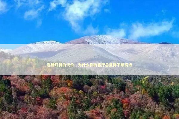 选错灯具的代价：为什么你的客厅总显得不够高级 家电市场
